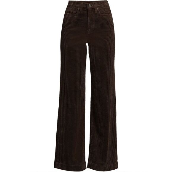 Land's End Corduroy Wide Wale High Rise Stretch Jeans Rich Coffee Wide Leg Var - Picture 1 of 9
